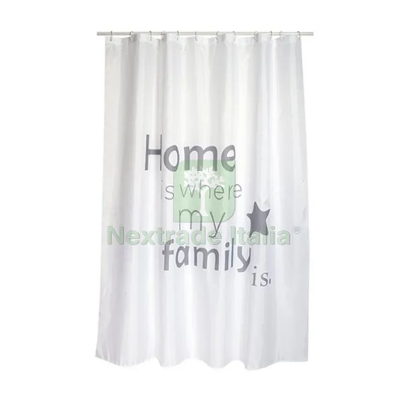 TENDA PER DOCCIA IN TESSUTO POLIESTERE HOME cm 180x200 — Accessori bagno — rif. FERX.DIA102-ST30-180 TENDA PER DOCCIA IN TESSUTO POLIESTERE HOME cm 180x200 — Accessori bagno — rif. FERX.DIA102-ST30-180