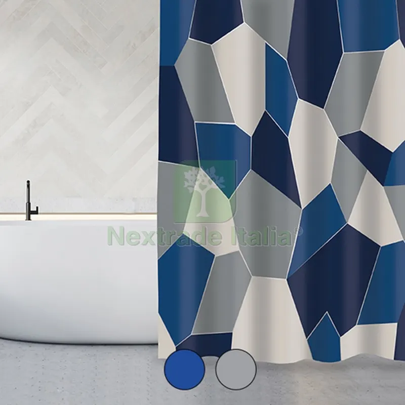 TENDA PER DOCCIA IN TESSUTO ORIGAMI cm 180x200 Blue Grigio — Accessori bagno — rif. FERX.DIA102-ST39-180BL TENDA PER DOCCIA IN TESSUTO ORIGAMI cm 180x200 Blue Grigio — Accessori bagno — rif. FERX.DIA102-ST39-180BL