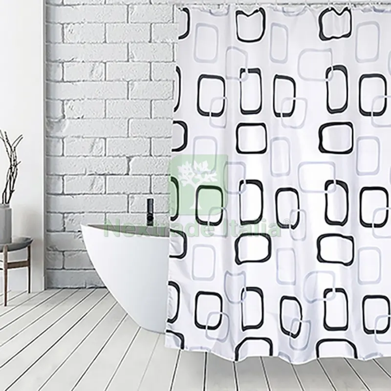 TENDA PER DOCCIA TESSUTO IN POLIESTERE VINTAGE cm 180x200 — Accessori bagno — rif. FERX.DIA102-ST43-180 TENDA PER DOCCIA TESSUTO IN POLIESTERE VINTAGE cm 180x200 — Accessori bagno — rif. FERX.DIA102-ST43-180