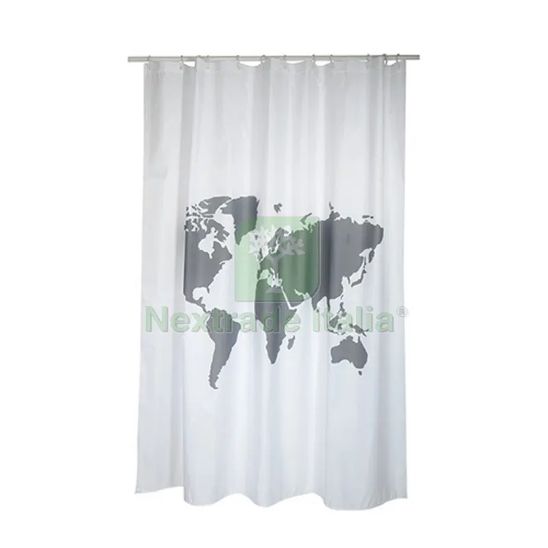 Tenda per Doccia in Tessuto Poliestere World cm 180x200 — Accessori bagno — rif. FERX.DIA102-ST53-180