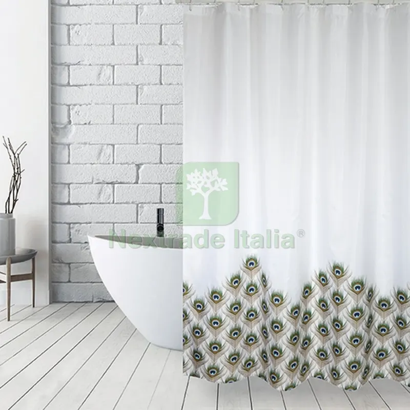 Tenda per Doccia in Tessuto Poliestere Peacock cm 180x200 — Accessori bagno — rif. FERX.DIA102-ST66-180