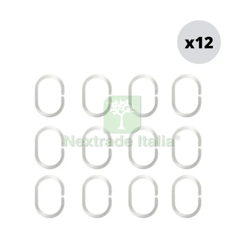 ANELLI PER TENDA DOCCIA IN POLIPROPILENE PREMIUM Bianchi — Tende e zanzariere — rif. FERX.DIA102-SX10-BI ANELLI PER TENDA DOCCIA IN POLIPROPILENE PREMIUM Bianchi — Tende e zanzariere — rif. FERX.DIA102-SX10-BI