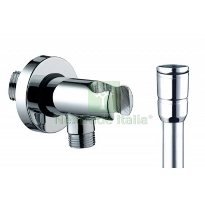 SUPPORTO DOCCIA CON ARRESTO ACQUA + FLESSIBILE OTTONE Cromo — Tubi e raccordi — rif. FERX.DIA109-C69027 SUPPORTO DOCCIA CON ARRESTO ACQUA + FLESSIBILE OTTONE Cromo — Tubi e raccordi — rif. FERX.DIA109-C69027