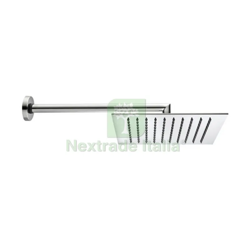 BRACCIO DOCCIA TETIS CON SOFFIONE QUADRO Cromo - cm 25x25 — Rubinetti e valvole — rif. FERX.DIA109-H7087-250