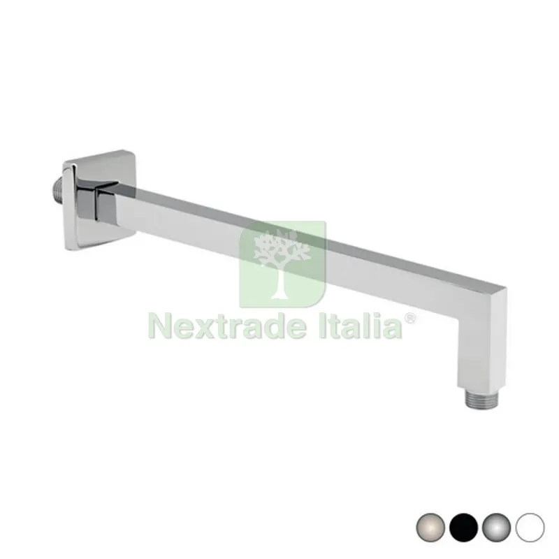 BRACCIO DOCCIA QUADRATO PESANTE Cromo Lucido cm 30 — Accessori bagno — rif. FERX.DIA110-1043-030