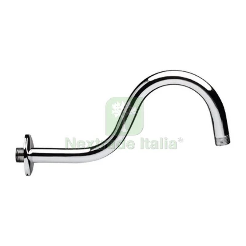 BRACCIO DOCCIA CURVO IN OTTONE PESANTE CROMATO cm 29 — Accessori bagno — rif. FERX.DIA110-1045 BRACCIO DOCCIA CURVO IN OTTONE PESANTE CROMATO cm 29 — Accessori bagno — rif. FERX.DIA110-1045