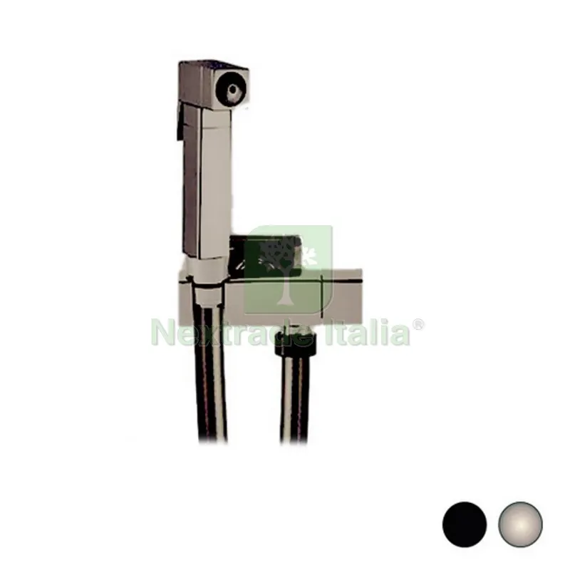 SET CON IDROSCOPINO + FLESSIBILE + SUPPORTO QUADRO OTTONE Nero Opaco — Accessori bagno — rif. FERX.DIA110-16144-NO SET CON IDROSCOPINO + FLESSIBILE + SUPPORTO QUADRO OTTONE Nero Opaco — Accessori bagno — rif. FERX.DIA110-16144-NO