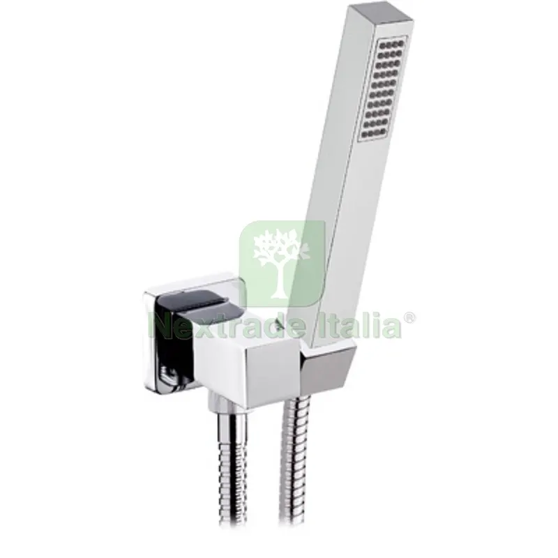 PRESA ACQUA QUADRATA SUPPORTO IN OTTONE + DOCCETTA POLAR + FLESSIBILE Cromo — Rubinetti e valvole — rif. FERX.DIA110-1616 PRESA ACQUA QUADRATA SUPPORTO IN OTTONE + DOCCETTA POLAR + FLESSIBILE Cromo — Rubinetti e valvole — rif. FERX.DIA110-1616