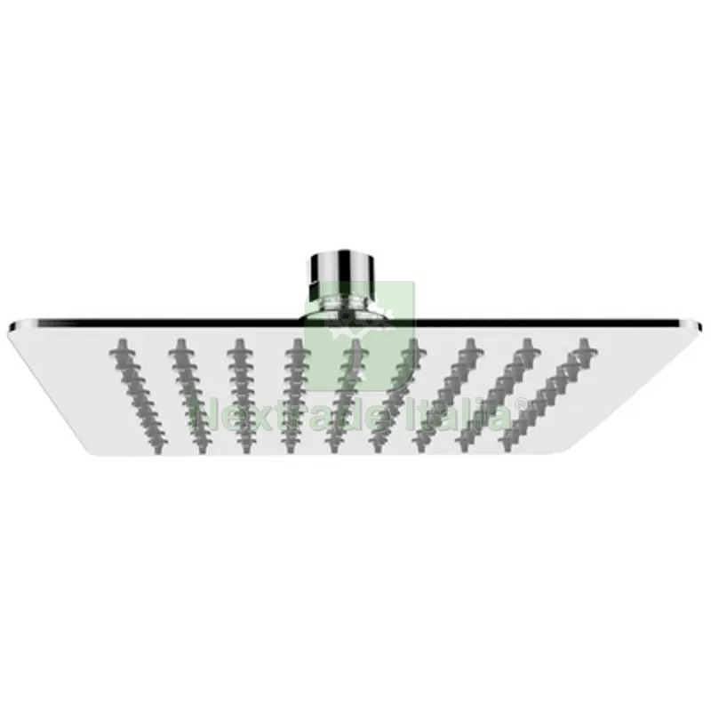 SOFFIONE DOCCIA QUADRO ULTRA SLIM ACCIAIO INOX cm 20x20 — Rubinetti e valvole — rif. FERX.DIA110-DQ01-200