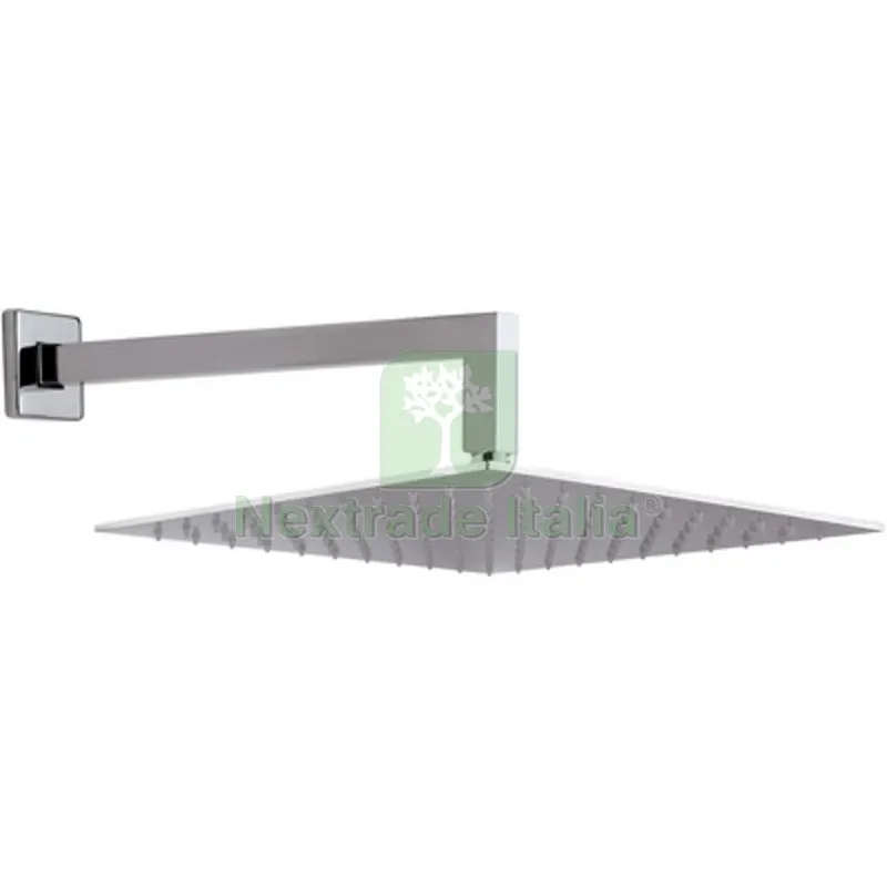 SOFFIONE DOCCIA A PARETE QUADRO CM 30 CON BRACCIO cm 30 x 30 — Rubinetti e valvole — rif. FERX.DIA110-RMQ15-05