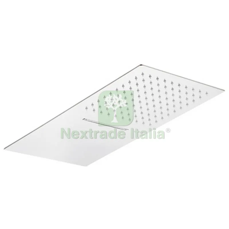 SOFFIONE 2 GETTI RETTANGOLARE ULTRA PIATTO ACCIAIO INOX mm 500x220x2 — Rubinetti e valvole — rif. FERX.DIA110-RMR500