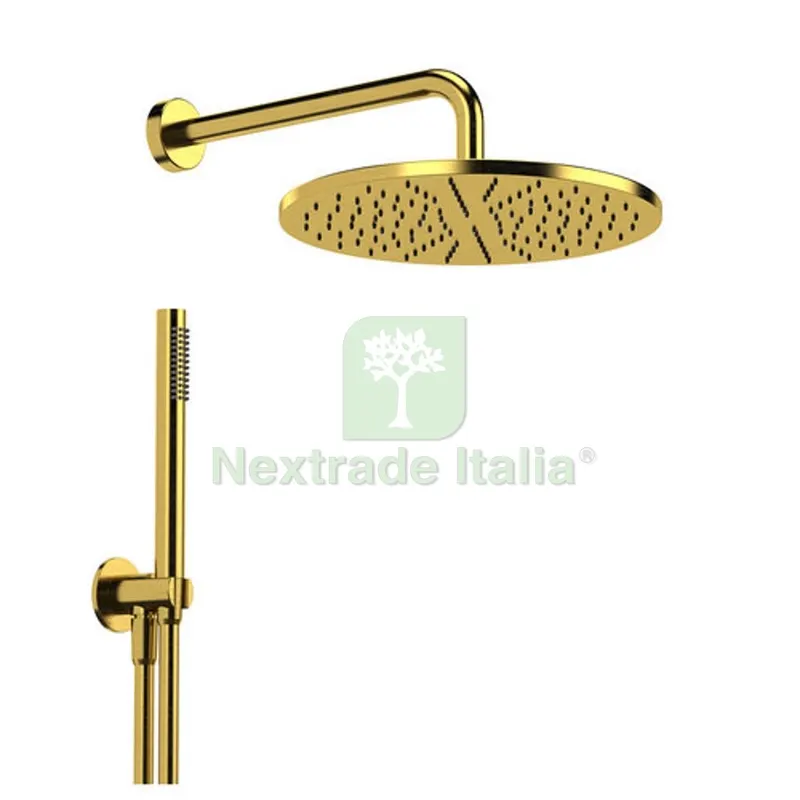 Kit Soffione Doccia Tondo cm 30 Oro Spazzolato — Rubinetti e valvole — rif. FERX.DIA110-RMU249-OS30 Kit Soffione Doccia Tondo cm 30 Oro Spazzolato — Rubinetti e valvole — rif. FERX.DIA110-RMU249-OS30