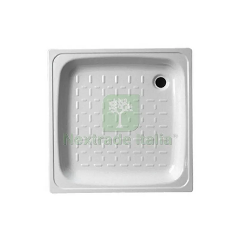 PIATTO DOCCIA IN ACCIAIO BIANCO cm. 80 x 80 X H. 8 — Rubinetti e valvole — rif. FERX.DIA111-200-8008