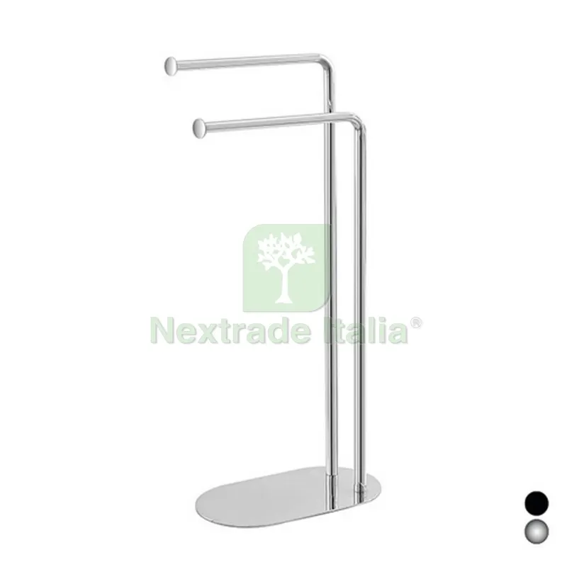 PIANTANA PORTASCIUGAMANI CON DUE BRACCI BASE OVALE Cromo — Accessori bagno — rif. FERX.DIA121-C1166-CR PIANTANA PORTASCIUGAMANI CON DUE BRACCI BASE OVALE Cromo — Accessori bagno — rif. FERX.DIA121-C1166-CR