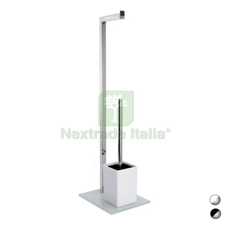 PIANTANA COLONNA ACCIAIO INOX PORTA SCOPINO BASE VETRO RETTANGOLARE Acciaio Inox Vetro Bianco — Accessori bagno — rif. FERX.DIA121-C2183-AB PIANTANA COLONNA ACCIAIO INOX PORTA SCOPINO BASE VETRO RETTANGOLARE Acciaio Inox Vetro Bianco — Accessori bagno — rif. FERX.DIA121-C2183-AB