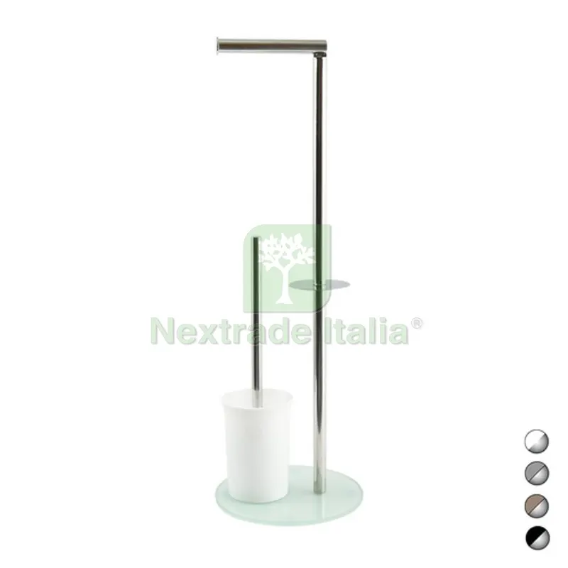 PIANTANA COLONNA ACCIAIO INOX PORTA SCOPINO BASE VETRO OVALE Acciaio Inox Vetro Bianco — Accessori bagno — rif. FERX.DIA121-C2184-AB PIANTANA COLONNA ACCIAIO INOX PORTA SCOPINO BASE VETRO OVALE Acciaio Inox Vetro Bianco — Accessori bagno — rif. FERX.DIA121-C2184-AB