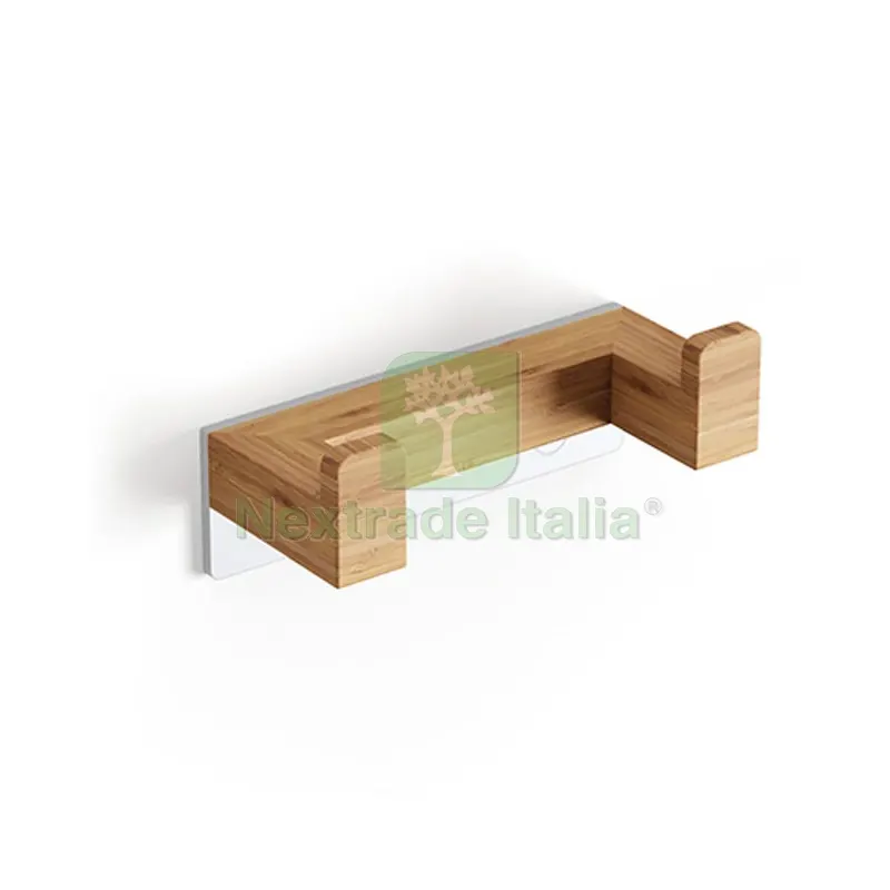 Appendino Doppio Bamboo Bambù - L. 95 mm — Accessori bagno — rif. FERX.DIA121-FB51713 Appendino Doppio Bamboo Bambù - L. 95 mm — Accessori bagno — rif. FERX.DIA121-FB51713