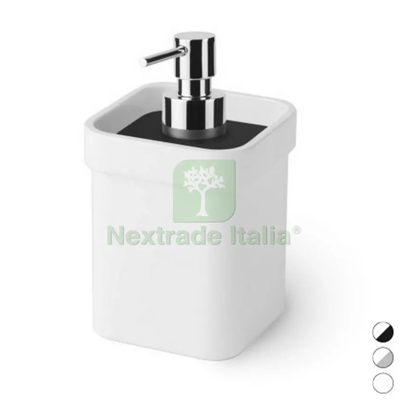 DOSASAPONE IN MELAMMINA SAETA Bianco Nero mm 85x90x150 — Accessori bagno — rif. FERX.DIA121-FS5152-BN DOSASAPONE IN MELAMMINA SAETA Bianco Nero mm 85x90x150 — Accessori bagno — rif. FERX.DIA121-FS5152-BN