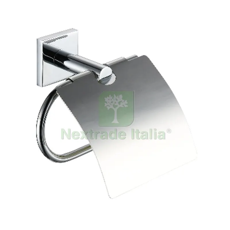 Porta Rotolo Carta Chiuso Linea Giona Cromo - Fiss. con viti — Accessori bagno — rif. FERX.DIA121-G5331-V
