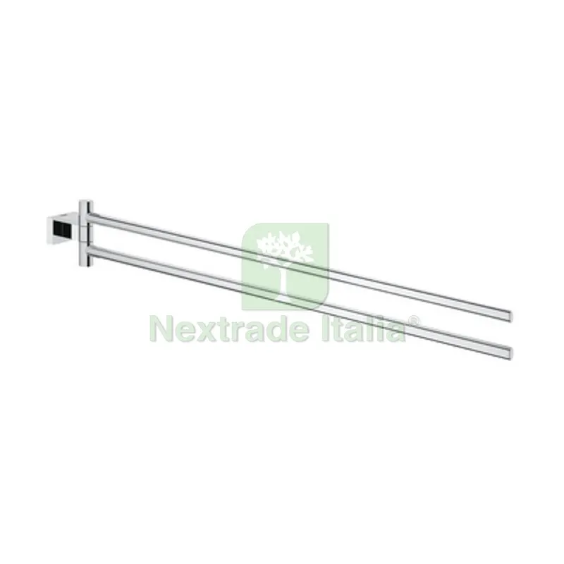 PORTASALVIETTE DOPPIO ESSENTIALS CUBE Cromo - Lungh. 44 cm — Accessori bagno — rif. FERX.DIA121-HC40624