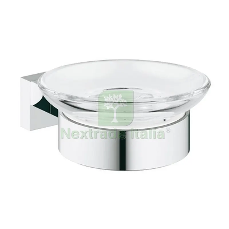 BASE PORTASAPONE CON SUPPORTO ESSENTIALS CUBE Cromo — Accessori bagno — rif. FERX.DIA121-HC40754