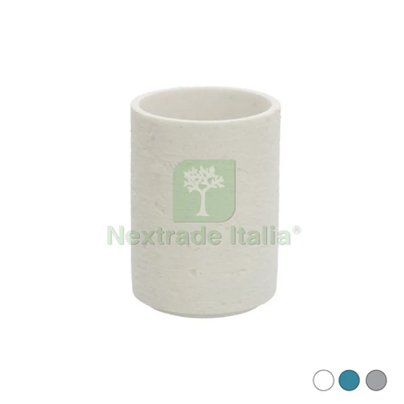 PORTA SPAZZOLINO ARIZONA Bianco Diam. 8 x H.13 cm — Accessori bagno — rif. FERX.DIA121-KA101-BI