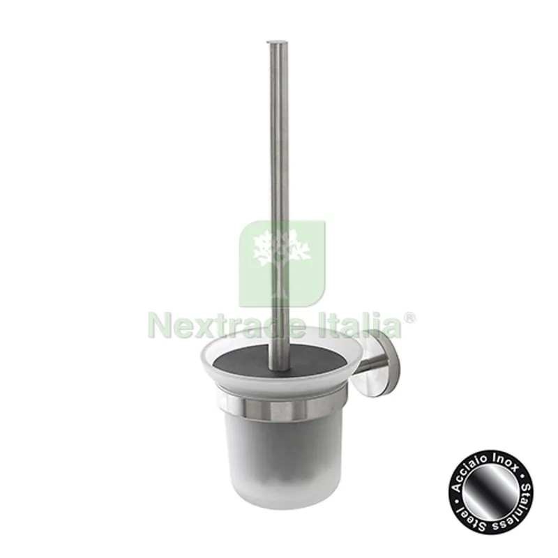 Portascopino City in Acciaio Satinato Acciaio Satinato 11x14,5xh36cm — Accessori bagno — rif. FERX.DIA121-KT565