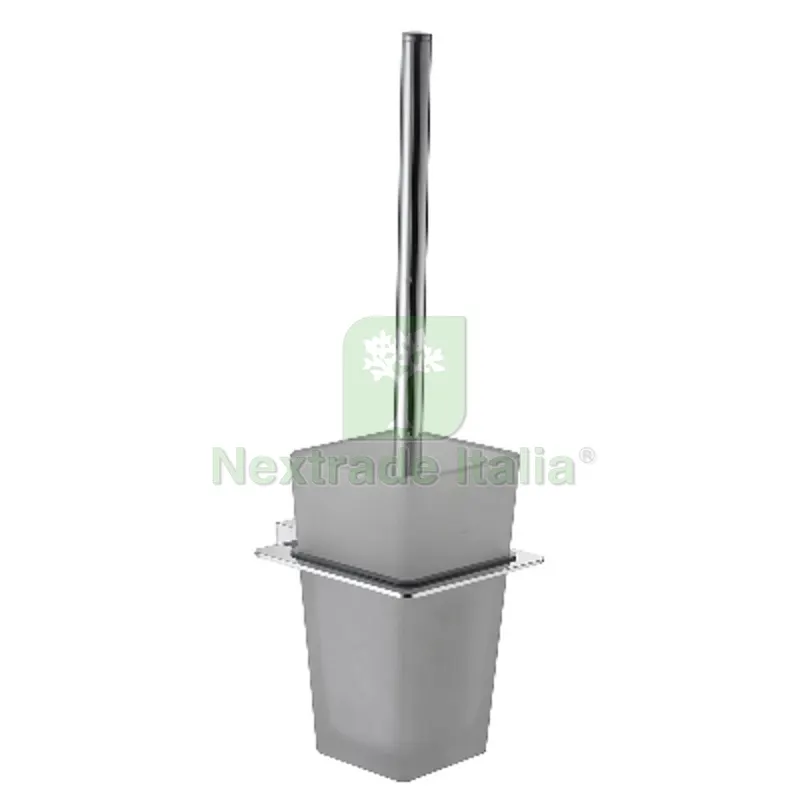 PORTA SCOPINO A PARETE LINEA MAELA Ottone Cromato — Accessori bagno — rif. FERX.DIA121-M9337
