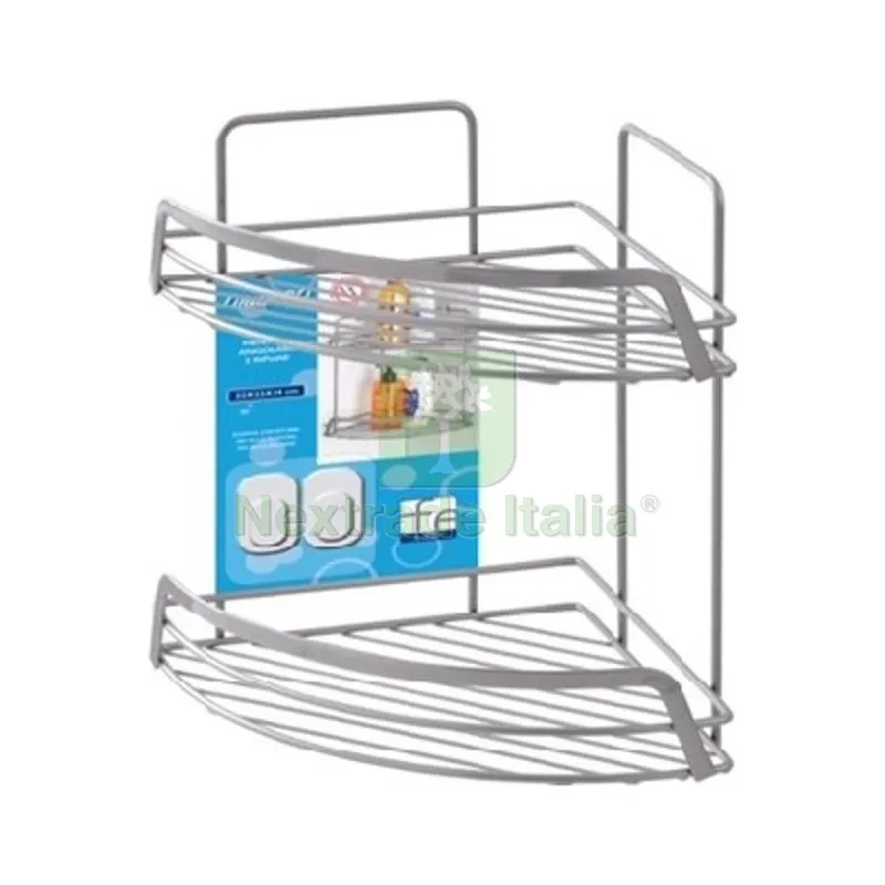 Mensola Angolare 2 Ripiani Cromo-Satinato — Arredo — rif. FERX.DIA121-R283 Mensola Angolare 2 Ripiani Cromo-Satinato — Arredo — rif. FERX.DIA121-R283