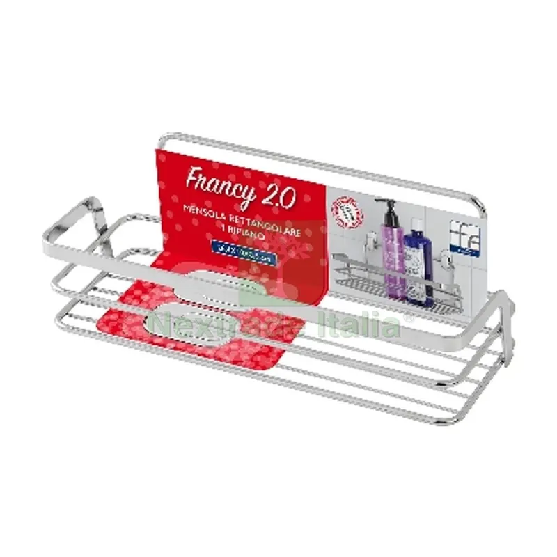 MENSOLA RETTANGOLARE 1 RIPIANO Cromo-Lucido — Arredo — rif. FERX.DIA121-R289 MENSOLA RETTANGOLARE 1 RIPIANO Cromo-Lucido — Arredo — rif. FERX.DIA121-R289