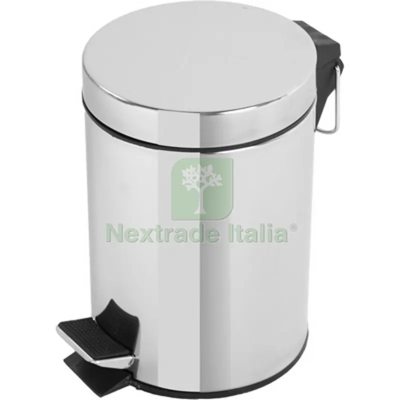 Pattumiera in Acciaio Cromato lt. 5 LxH = cm 25 x 27,5 — Casalinghi e organizzazione — rif. FERX.DIA121-R506-05 Pattumiera in Acciaio Cromato lt. 5 LxH = cm 25 x 27,5 — Casalinghi e organizzazione — rif. FERX.DIA121-R506-05