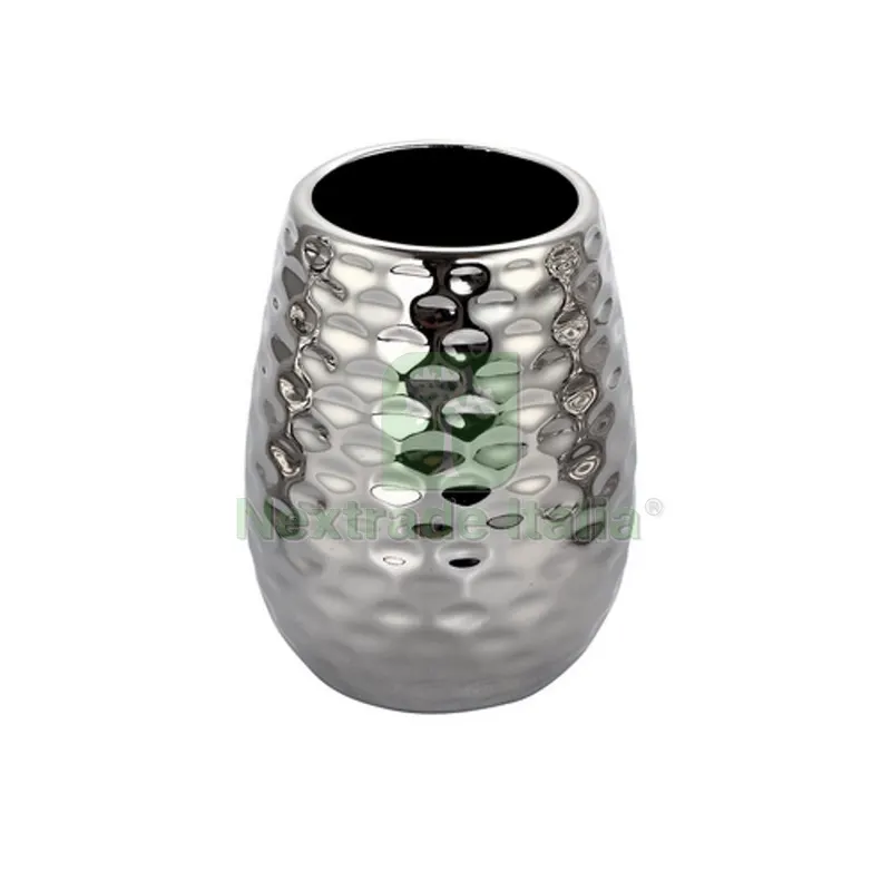 Porta Spazzolino in Ceramica Phoenix Argento — Accessori bagno — rif. FERX.DIA121-SP101-AR Porta Spazzolino in Ceramica Phoenix Argento — Accessori bagno — rif. FERX.DIA121-SP101-AR