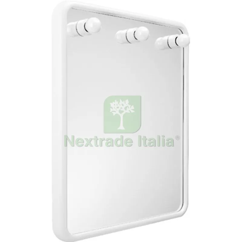 Specchio Quadro con Tre Luci Serie Linea Bianco — Illuminazione — rif. FERX.DIA122-279 Specchio Quadro con Tre Luci Serie Linea Bianco — Illuminazione — rif. FERX.DIA122-279