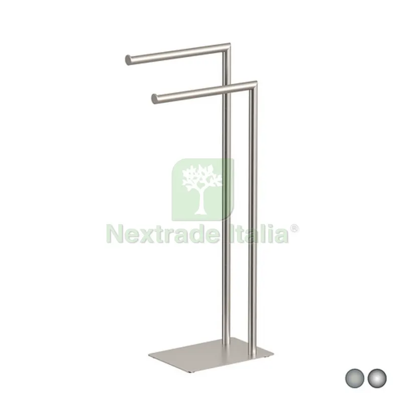 PIANTANA PORTA ASCIUGAMANI POSEIDON Spazzolato cm 18 x h.77,2x33,5 — Accessori bagno — rif. FERX.DIA122-CA921-108 PIANTANA PORTA ASCIUGAMANI POSEIDON Spazzolato cm 18 x h.77,2x33,5 — Accessori bagno — rif. FERX.DIA122-CA921-108