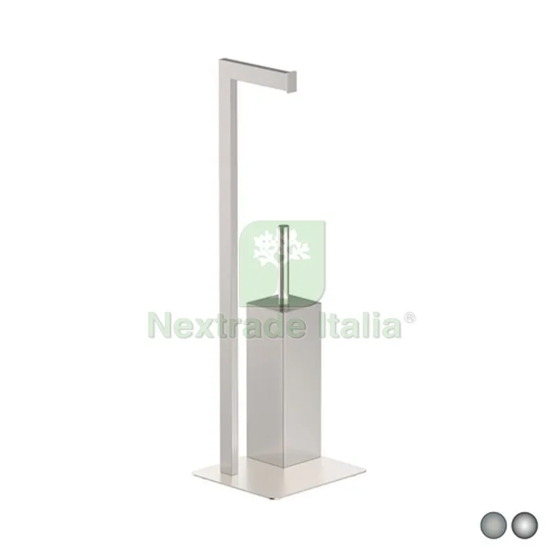 PIANTANA PORTA SCOPINO ZEUS Cromo cm 20 x h. 64 x 18 — Accessori bagno — rif. FERX.DIA122-CA95-100