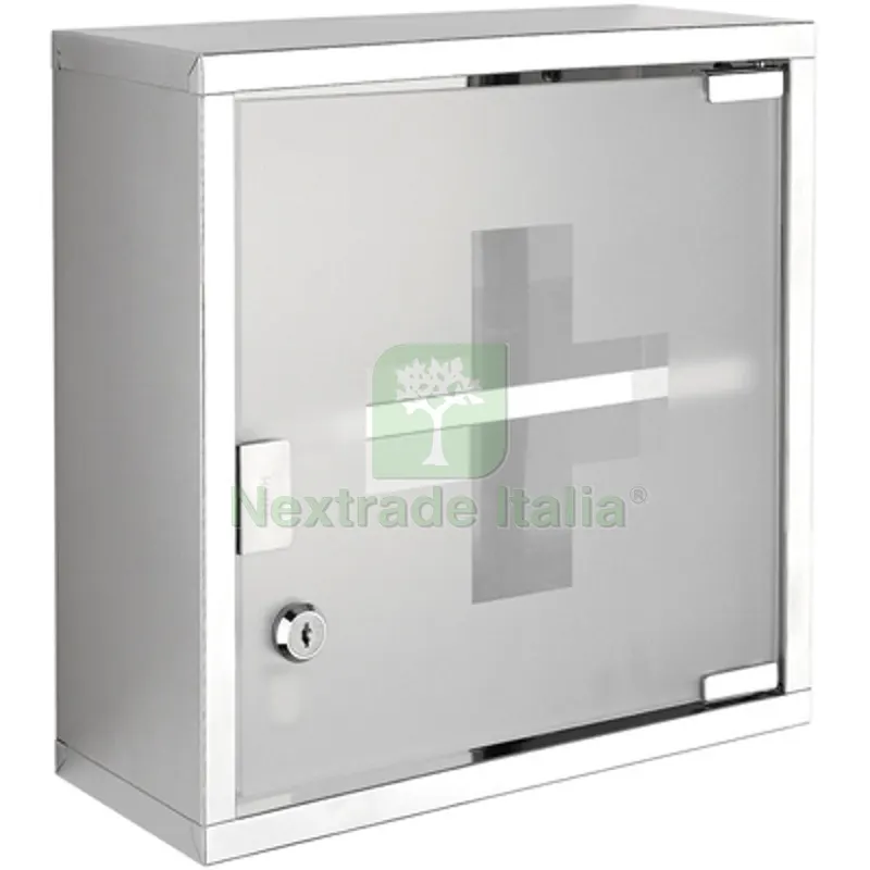Armadietto Farmacia Mayday Inox Cromo Metaform cm 27 x h. 28.5 x 12 — Accessori bagno — rif. FERX.DIA122-CB42-100