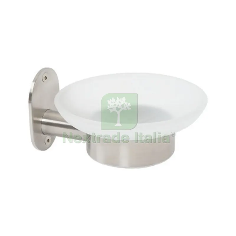 Porta Sapone MOD. Blizz Spazzolato Spazzolato cm 11xh.6,5x12,5 — Accessori bagno — rif. FERX.DIA122-LM15-108