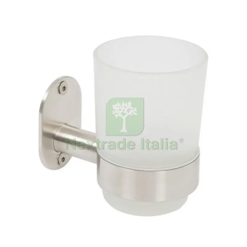 Porta Spazzolini MOD. Blizz Spazzolato Spazzolato cm 6,8xh.9,6x10,5 — Accessori bagno — rif. FERX.DIA122-LM16-108