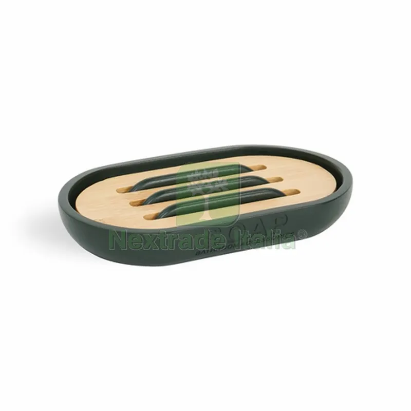 PORTA SAPONE ANNIKA Verde Forest - cm 13 x 2 x 8,4 — Accessori bagno — rif. FERX.DIA122-PN73-519 PORTA SAPONE ANNIKA Verde Forest - cm 13 x 2 x 8,4 — Accessori bagno — rif. FERX.DIA122-PN73-519