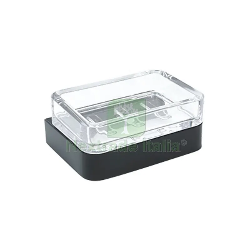 Porta Sapone MOD. 25 Nero cm 12,5 x h. 5 x 10,2 — Accessori bagno — rif. FERX.DIA122-S2511-001