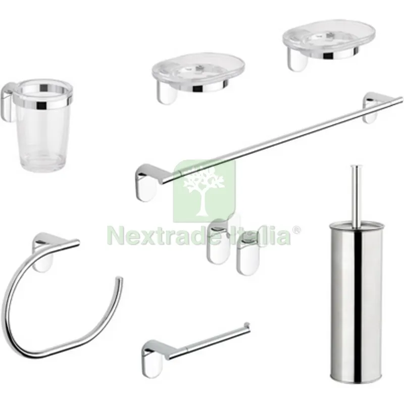 SET ACCESSORI BAGNO 8 PEZZI SERIE ZERO METAFORM Cromo — Accessori bagno — rif. FERX.DIA122-ZA93-100 SET ACCESSORI BAGNO 8 PEZZI SERIE ZERO METAFORM Cromo — Accessori bagno — rif. FERX.DIA122-ZA93-100