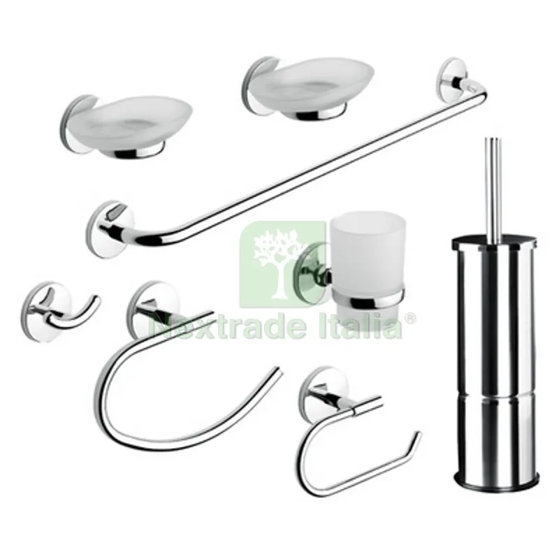 SET ACCESSORI BAGNO 8 PEZZI SERIE OTTO/ONE - — Accessori bagno — rif. FERX.DIA125-757