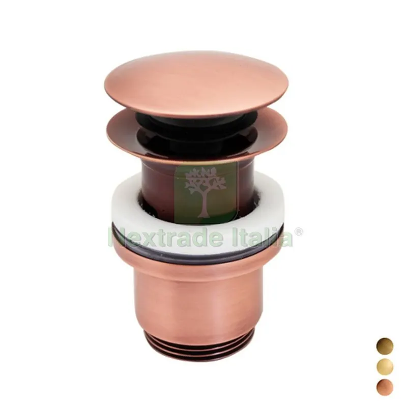 Piletta Click Clack 1"1/4 Tonda con Troppo Pieno 1"1/4 Bronzata — Scarichi e sifoni — rif. FERX.DIA126-KP030CT-BR