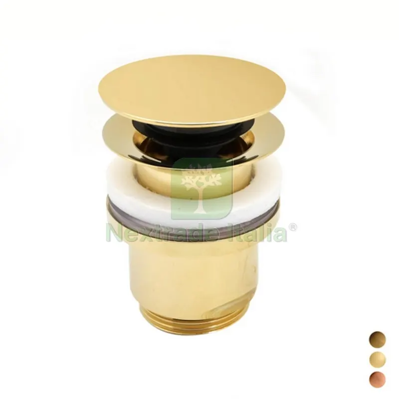 PILETTA CLICK CLACK 1"1/4 TONDA SENZA TROPPO PIENO 1"1/4 Dorata — Scarichi e sifoni — rif. FERX.DIA126-KP030ST-DR PILETTA CLICK CLACK 1"1/4 TONDA SENZA TROPPO PIENO 1"1/4 Dorata — Scarichi e sifoni — rif. FERX.DIA126-KP030ST-DR