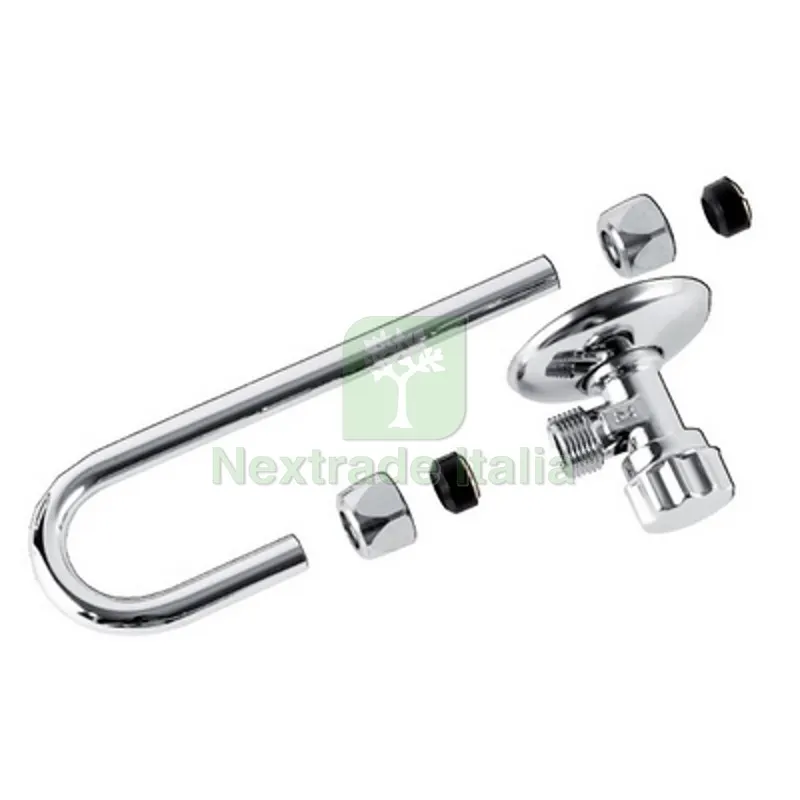 RUBINETTO D'ARRESTO 1/2" - 3/8" CON TUBETTO A J KARIBA - — Rubinetti e valvole — rif. FERX.DIA133-K300802