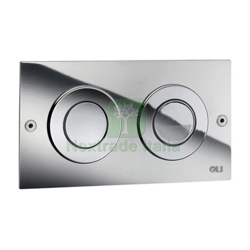 PLACCA DI COMANDO 2 PULSANTI PER CASSETTE PNEU OLI MINI TREND Cromata — Interruttori e prese — rif. FERX.DIA133-V605294 PLACCA DI COMANDO 2 PULSANTI PER CASSETTE PNEU OLI MINI TREND Cromata — Interruttori e prese — rif. FERX.DIA133-V605294