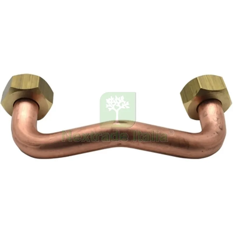 TUBO RAME CON 2 CALOTTE PER GALLEGGIANTE L. 7,5 cm (centro foro) — Tubi e raccordi — rif. FERX.DIA134-0314 TUBO RAME CON 2 CALOTTE PER GALLEGGIANTE L. 7,5 cm (centro foro) — Tubi e raccordi — rif. FERX.DIA134-0314