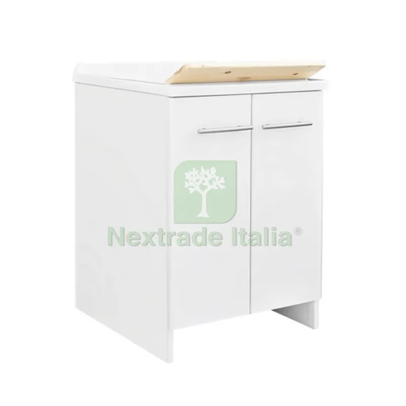 Lavatoio con Mobile in Nobilitato Idrofugo W100 e Cesto Estraibile L cm. 45 x P cm. 50 (1 anta) — Impermeabilizzanti e idrofughi — rif. FERX.DIA140-104-4550