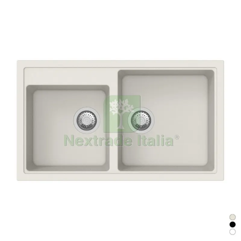 LAVELLO SINTETICO DA INCASSO 2 VASCHE CM 86 Avena — Sanitari e ceramiche — rif. FERX.DIA140-1722-AV LAVELLO SINTETICO DA INCASSO 2 VASCHE CM 86 Avena — Sanitari e ceramiche — rif. FERX.DIA140-1722-AV