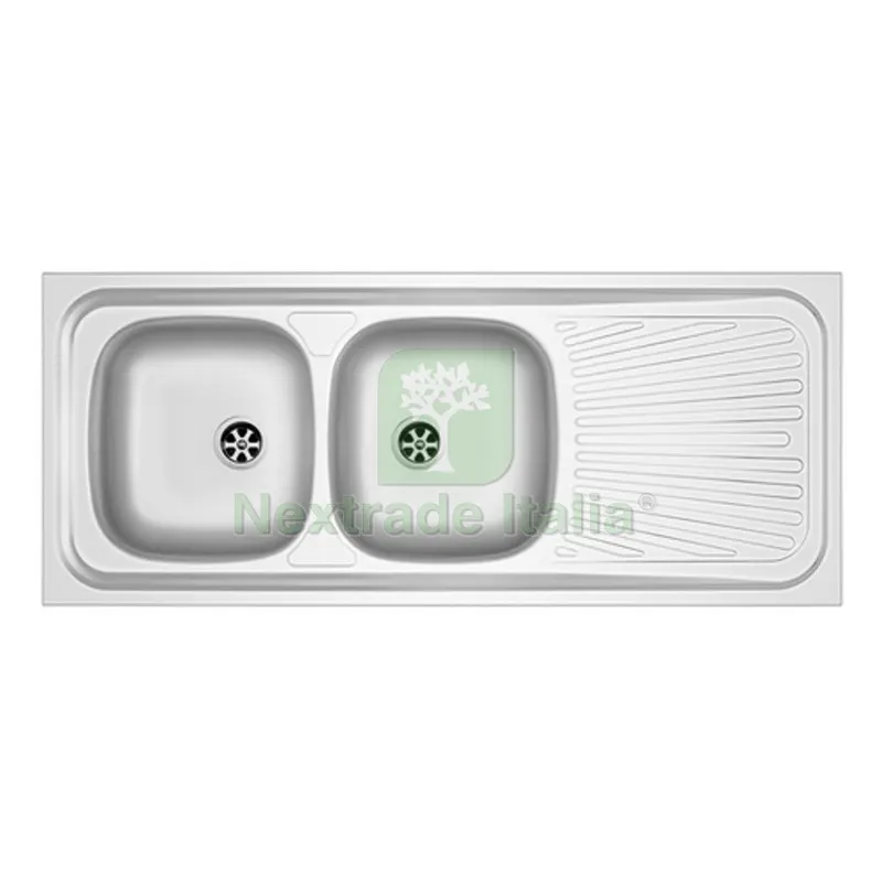 LAVELLO APPOGGIO IN ACCIAIO INOX MOD. LA01 CM 120x50 cm. 120 gocciolatoio dx — Sanitari e ceramiche — rif. FERX.DIA140-1780-DX